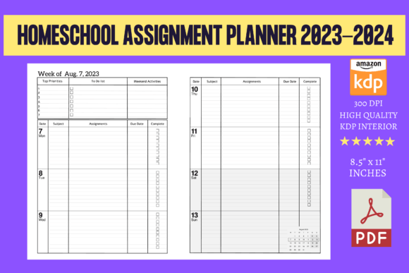Download Homeschool Assignment Planner 2023-2024 - Home Collection