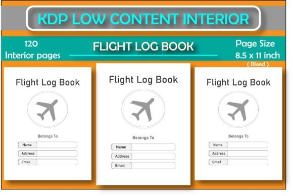 Download Flight Log Book for KDP Low Content Book - Low content Collection