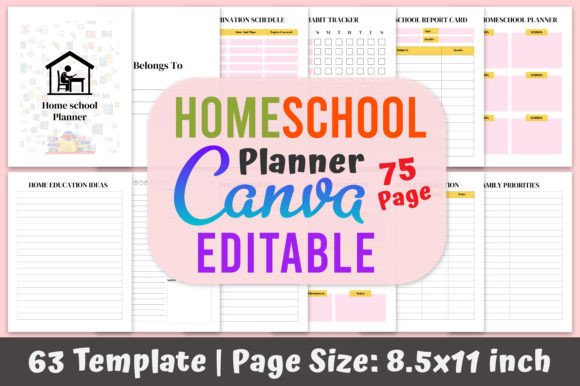 Download Home School Planner Printable Canva - Home Collection