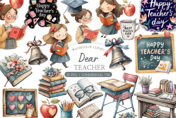 Download Pastel Retro School Graphics Pack - Graphic Collection