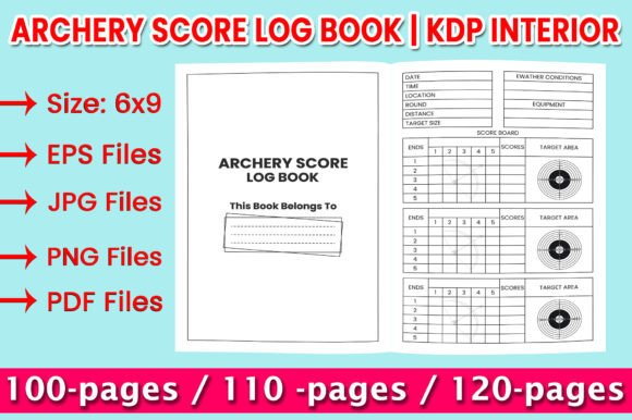 Download Archery Score Log Book | KDP Interior - Archery score log book Collection