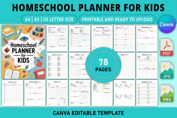 Download Editable Homeschool Planner for Kids - Home Collection